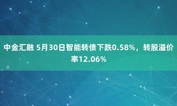 中金汇融 5月30日智能转债下跌0.58%,转股溢价率12.06%